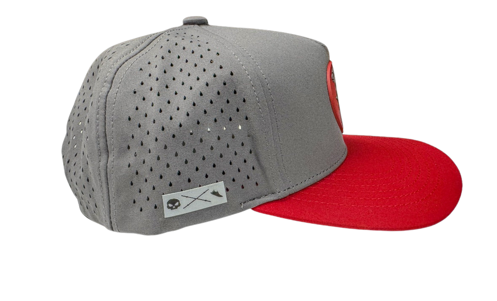 The Origin O.G. Performance Hat Grey/Red | Structured Training Snapback – Suffer More