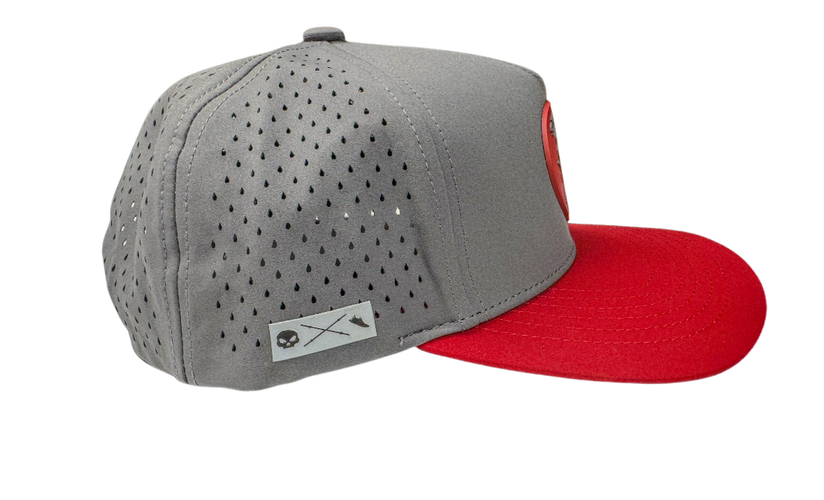 The Origin O.G. Performance Hat Grey/Red | Structured Training Snapback – Suffer More