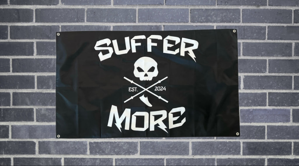 Suffer More Athletics 3×5 Double-Sided Flag | Gym & Garage flag