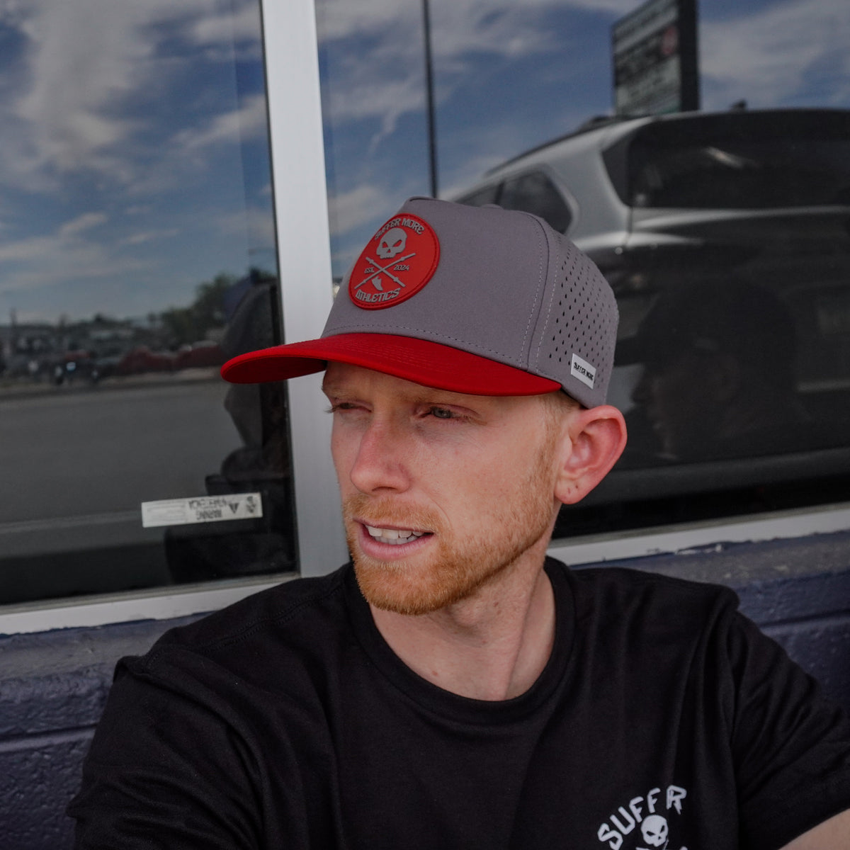 The Origin O.G. Performance Hat Grey/Red | Structured Training Snapback – Suffer More