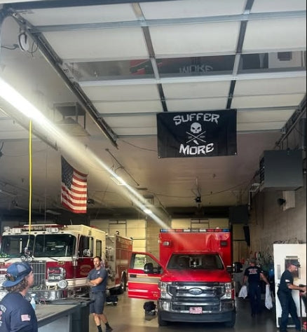 Suffer More Athletics 3×5 Double-Sided Flag | Gym & Garage Motivation Banner