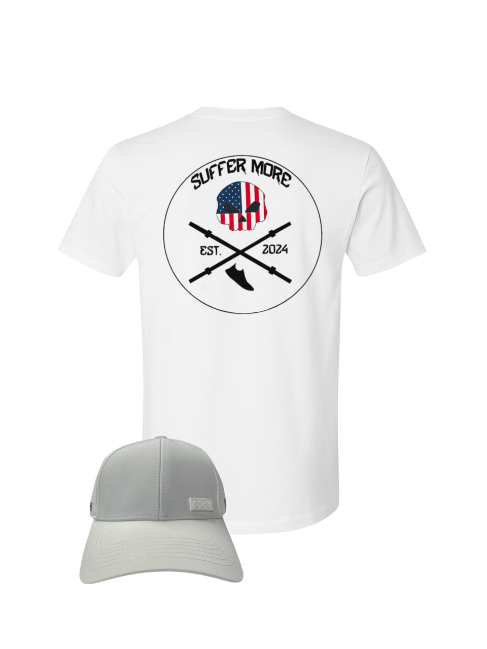 Suffer Patriot Tee + Pace White Performance Hat Bundle